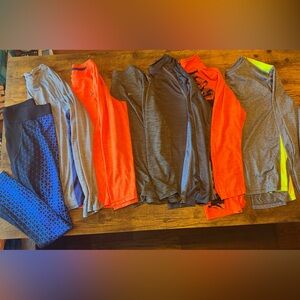 6 - Boys Long Sleeve Shirts & 1 - Compression Pants